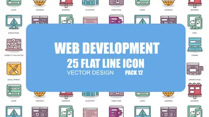 Web Development - Flat Animation Icons Video Displays template preview