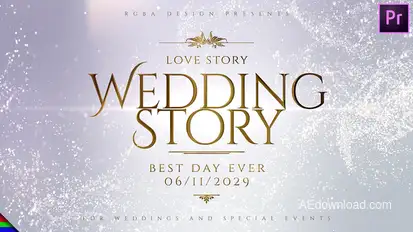 Wedding Glitter Titles Premiere Pro template preview