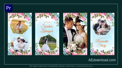 Wedding Instagram Stories MOGRT Premiere Pro template preview