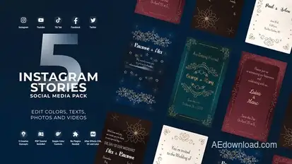 Wedding Invitation Instagram Vertical Stories MOGRT Premiere Pro Premiere Pro template preview