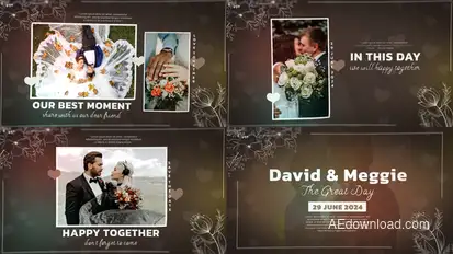 Wedding Invitation Opener Premiere Pro template preview