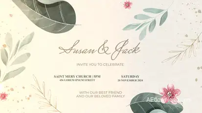 Wedding invitation slideshow Premiere Pro template preview