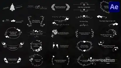 Wedding Titles for After Effects Video Displays template preview