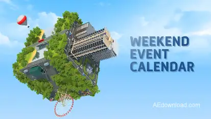 Weekend Event Calendar Video Displays template preview