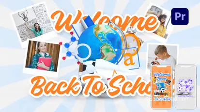Welcome Back to School Intro Premiere Pro template preview