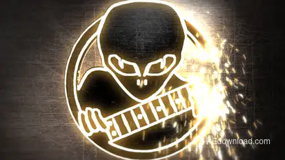 Welding Logo Reveal with Sparks Video Displays template preview