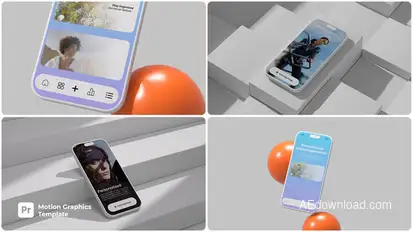 White Minimal Phone Mockup Premiere Pro template preview