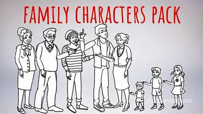 Whiteboard-Characters-Family-Whiteboard Video Displays template preview