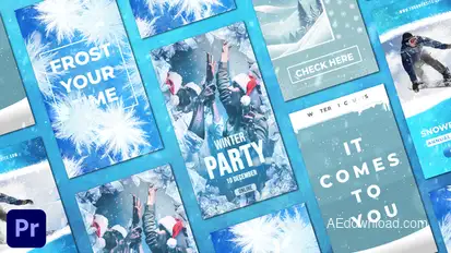 Winter Frost Instagram Christmas Stories Post 2 Premiere Pro template preview