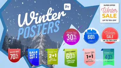 Winter Sale Posters & Labels for Premiere Pro Premiere Pro template preview