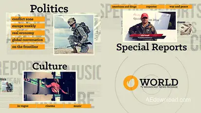World News Channel Video Displays template preview