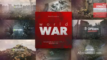 World War Broadcast Package vol.3 Video Displays template preview