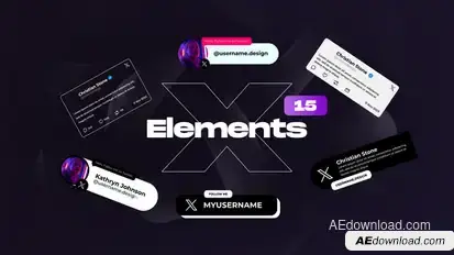 X Social Media Elements for Premiere Pro Premiere Pro template preview