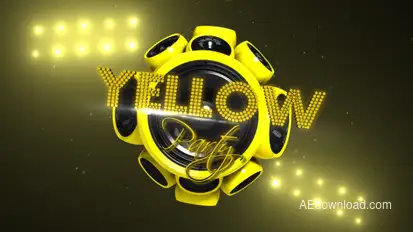 Yellow Party Video Displays template preview