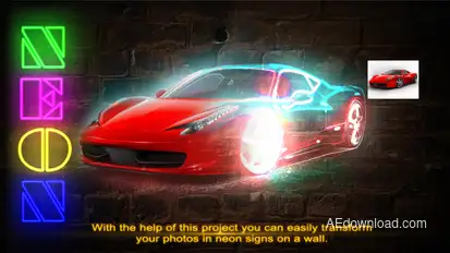 Your pictures in neon Video Displays template preview