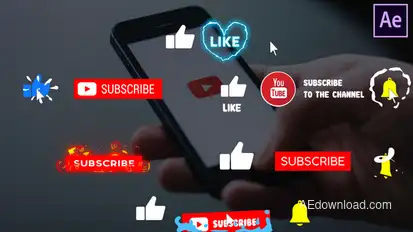 YouTube Buttons Collection | After Effects Video Displays template preview