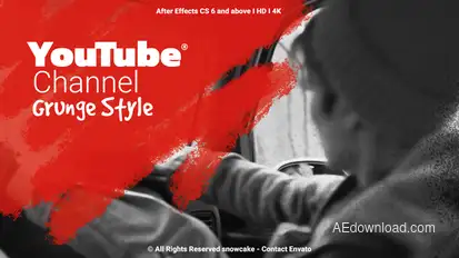 YouTube Channel Grunge Style Video Displays template preview