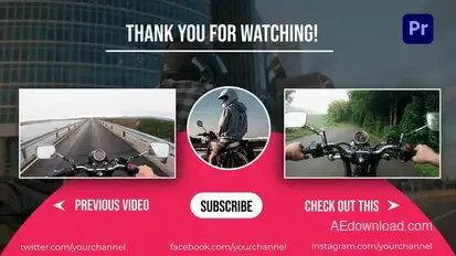 Youtube End Screen for Premiere Pro Premiere Pro template preview