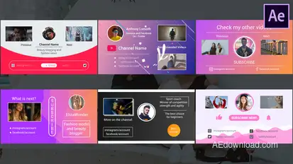 YouTube End Screens | After Effects Video Displays template preview