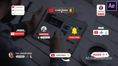 Youtube Lower Thirds | After Effects Video Displays template preview
