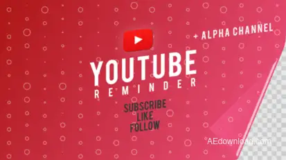 Youtube Subscribe Like Follow Reminder Video Displays template preview