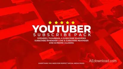Youtuber Subscribe Pack Video Displays template preview