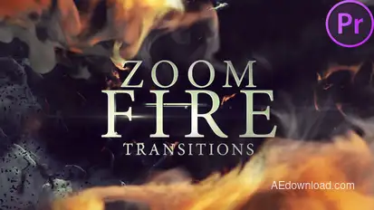 Zoom Fire Transitions Premiere Pro template preview