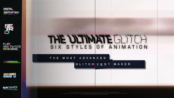 The Ultimate Glitch Text Maker + 70 Title Animation Presets Pack