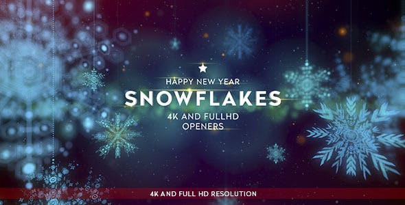 Snowflakes Openers/ Winter 3D Snowflake Logo Reveal/ Merry Christmas Happy New Year Snow Light Intro
