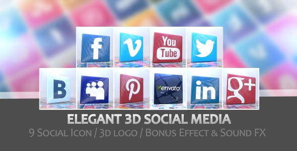 Elegant 3D Social Media