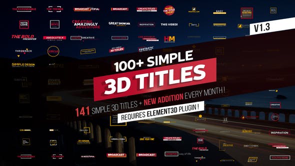 100+ Simple 3D Titles V1.3