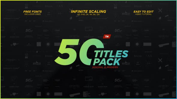 50 Minimal & Modern Titles Pack