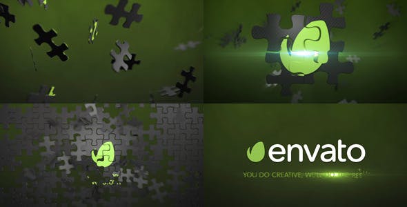 Puzzle Logo Animation Element 3D