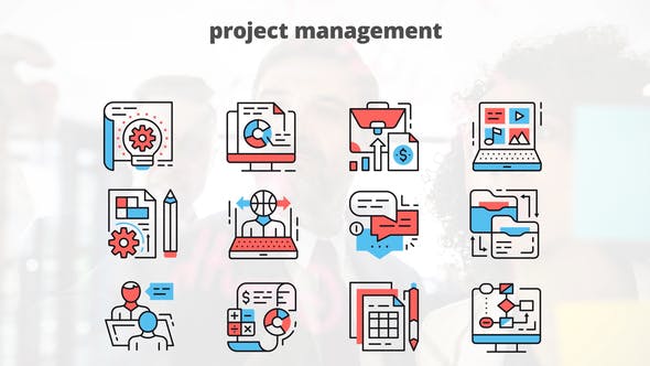 Project Managment – Thin Line Icons