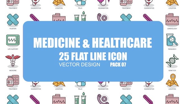 Medicine And Healthcare - Flat Animation Icons