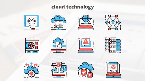 Cloud Technology – Thin Line Icons