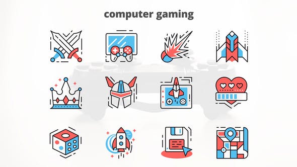 Computer Gaming – Thin Line Icons