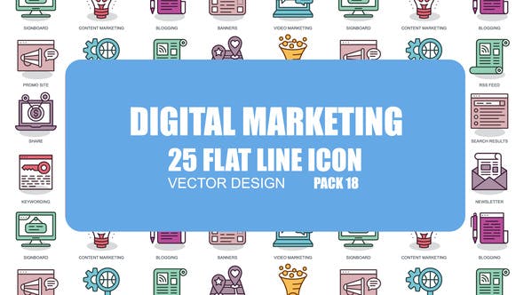 Digital Marketing - Flat Animation Icons