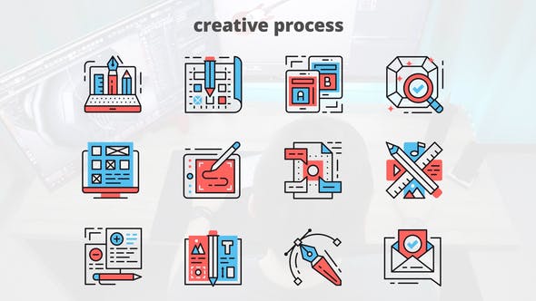 Creative Process – Thin Line Icons