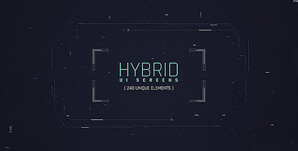 Hybrid Ui Screens/ HUD Pack/ Broadcast 240 Elements/ Digital/ Sci-fi Interface/ Technology/ Iron man