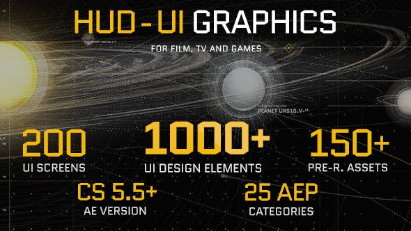 HUD - UI Graphics for FILM, TV and GAMES