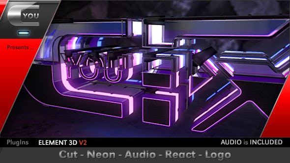 Cut Neon Audio React Logo