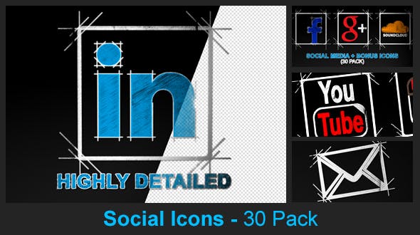 Social Media Icons- 30 Pack