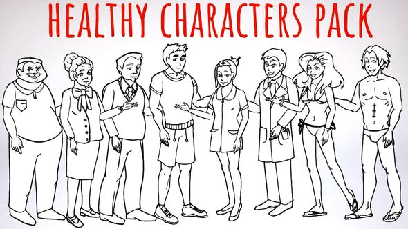 Healhty Lifestyle - Sport, Fitness, Medicine Characters - Doodle Whiteboard Animation