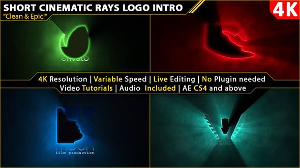 Short Cinematic Light Rays Logo Intro