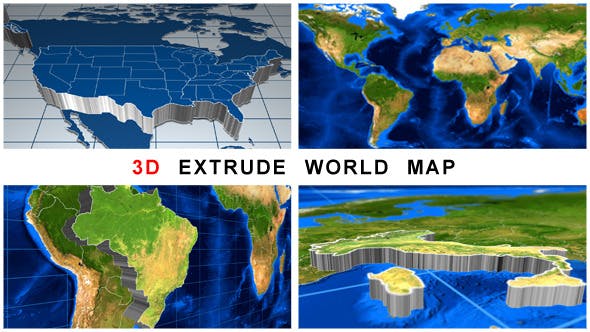3D Extrude World Map