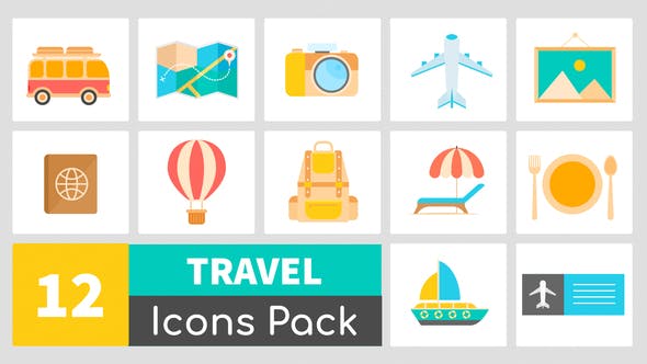 Animated Travel Icons Pack