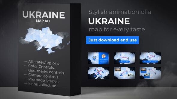 Ukraine Map - Ukraine UKR Map Kit