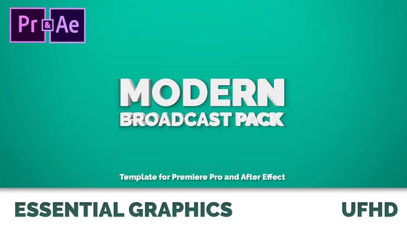 Modern Broadcast Pack | Essential Graphics | Mogrt