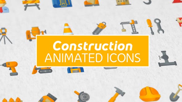 Construction & Painting Modern Flat Animated Icons